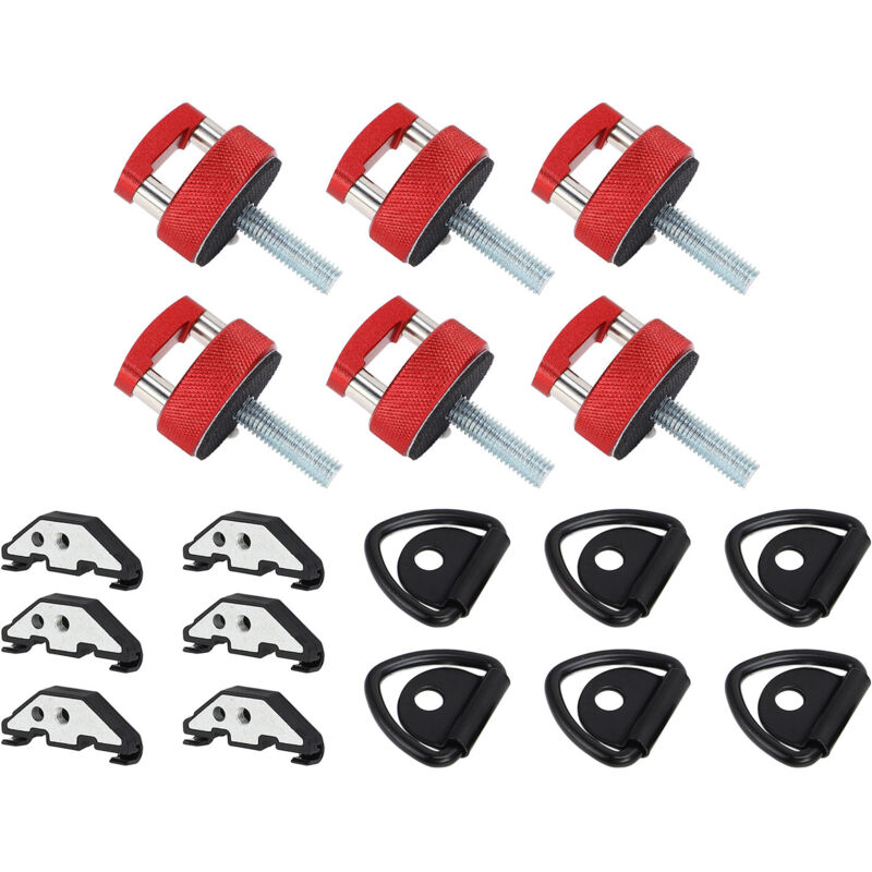 Image of Yctze Schnellverschluss-Rändelschrauben und D-Griffe für JK JL JT - 6 Sets (Rot).