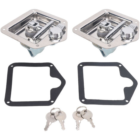 Yctze Serrure de Camion avec Clés, Loquet de Boîte à Outils Longue Durée pour Camping-car, Remorque, UTV. Loquet de Poignée de Boîte à Chien Pliable en Acier Inoxydable, pour Armoires.