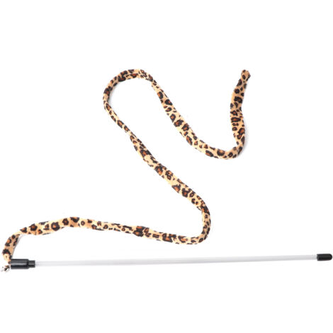 Yctze Teaser Interactif pour Chat S, 1 Pièce, avec imprimé Léopard et Cloche, S et Jouet pour Animaux de Compagnie Engageant pour F