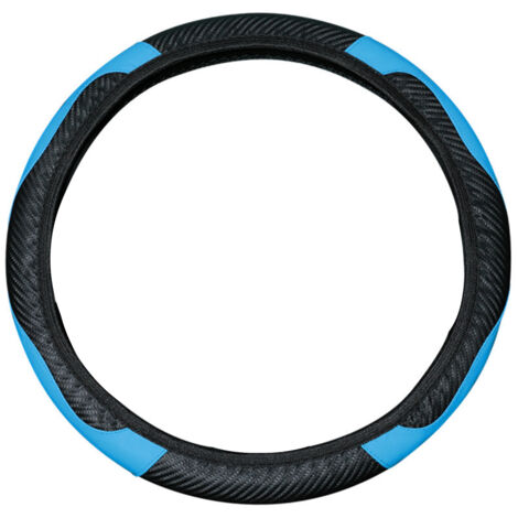 Yctze Universal-Lenkradbezug aus PU-Leder – zum Überziehen, atmungsaktiv und komfortabel, Autozubehör in Rot (Blau Schwarz).