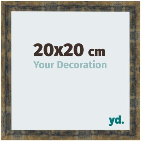 yd. - Cadre photo 20x20 - Bleu Or Melange - MDF - Pisa