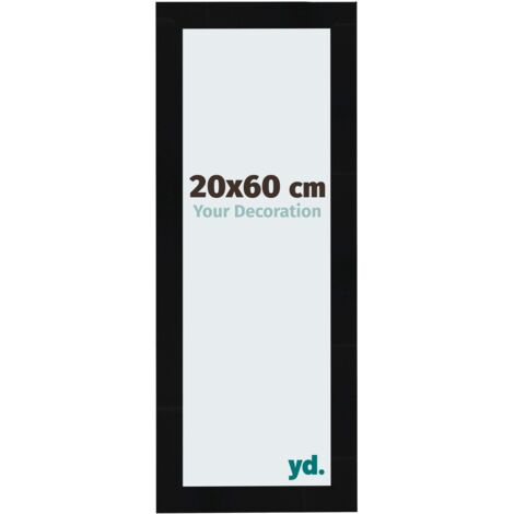 yd. - Cadre photo 20x60 - Noir Brillant - MDF - Pisa