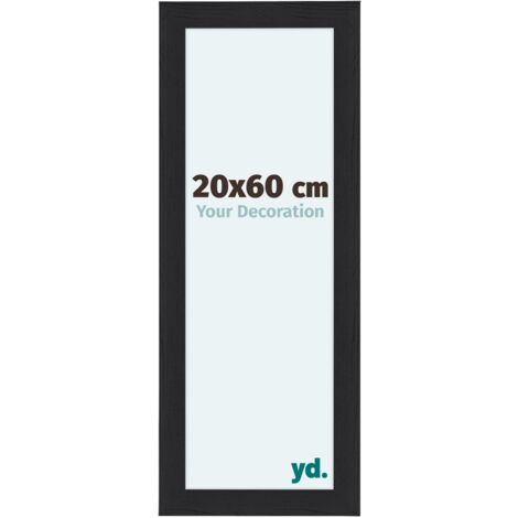 yd. - Cadre photo 20x60 - Noir Grain de Bois - MDF - Como