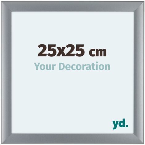 yd. - Cadre photo 25x25 - Argent Mat - MDF - Como