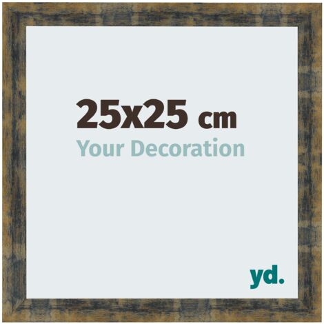 yd. - Cadre photo 25x25 - Bleu Or Melange - MDF - Pisa