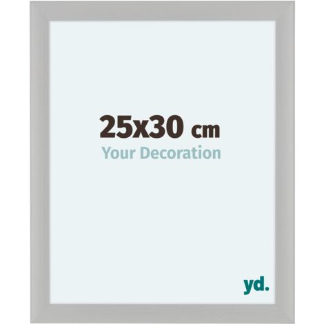 yd. - Cadre photo 25x30 - Blanc Grain de Bois - MDF - Como