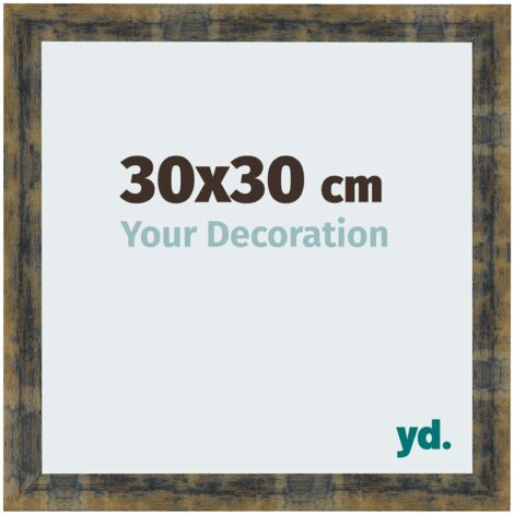 yd. - Cadre photo 30x30 - Bleu Or Melange - MDF - Pisa