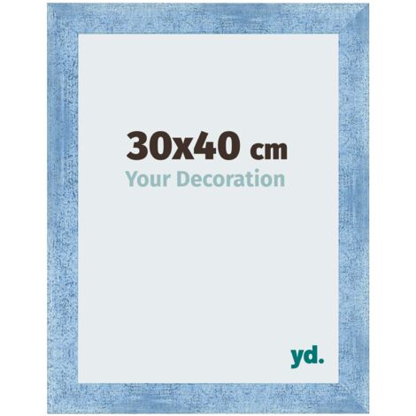 yd. - Cadre photo 30x40 - Bleu Brillant Patine - MDF - Pisa