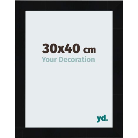 yd. - Cadre photo 30x40 - Noir Brillant - MDF - Pisa