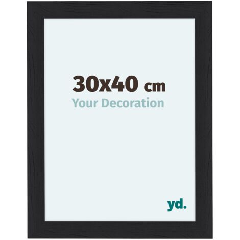 yd. - Cadre photo 30x40 - Noir Grain de Bois - MDF - Como