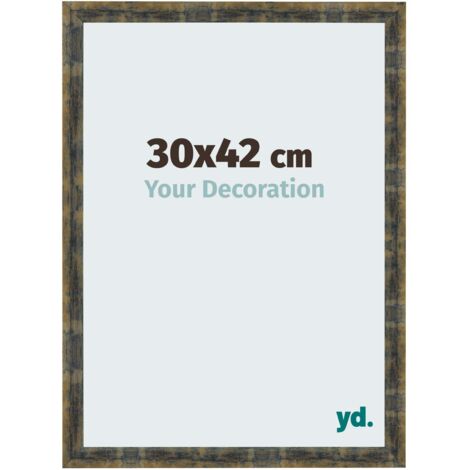 yd. - Cadre photo 30x42 - Bleu Or Melange - MDF - Pisa