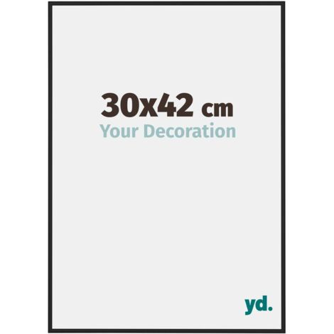yd. - Cadre photo 30x42 - Noir Brillant - Aluminium - Miami