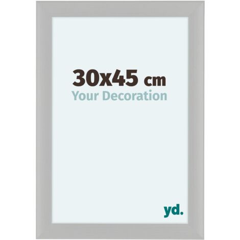 yd. - Cadre photo 30x45 - Blanc Grain de Bois - MDF - Como