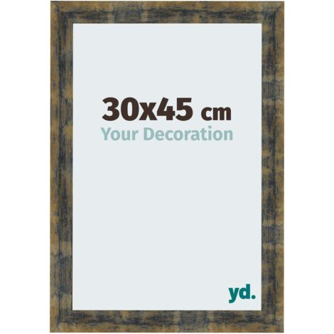 yd. - Cadre photo 30x45 - Bleu Or Melange - MDF - Pisa