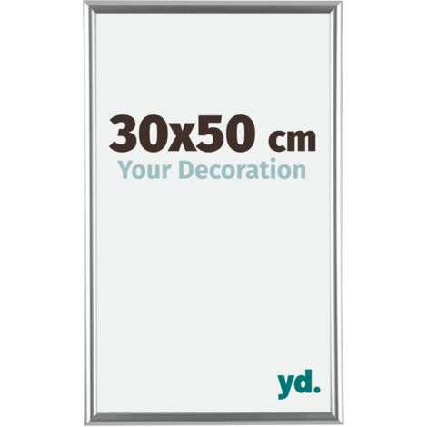 yd. - Cadre photo 30x50 - Argent - Plastique - Bordeaux