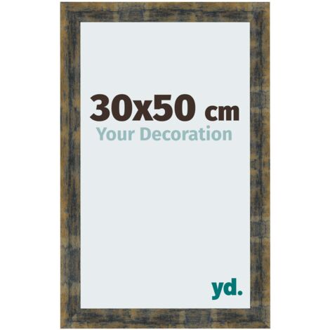 yd. - Cadre photo 30x50 - Bleu Or Melange - MDF - Pisa