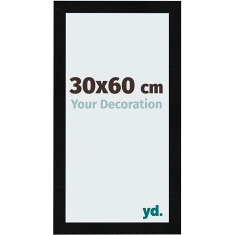 yd. - Cadre photo 30x60 - Noir Brillant - MDF - Pisa