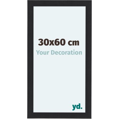 yd. - Cadre photo 30x60 - Noir Grain de Bois - MDF - Como