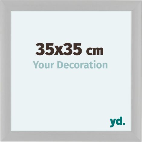 yd. - Cadre photo 35x35 - Blanc Grain de Bois - MDF - Como