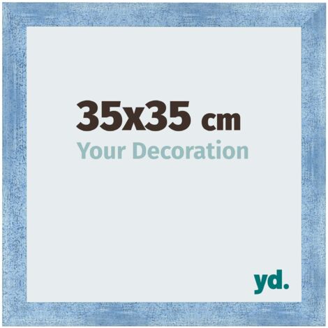 yd. - Cadre photo 35x35 - Bleu Brillant Patine - MDF - Pisa