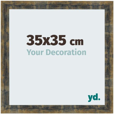 yd. - Cadre photo 35x35 - Bleu Or Melange - MDF - Pisa