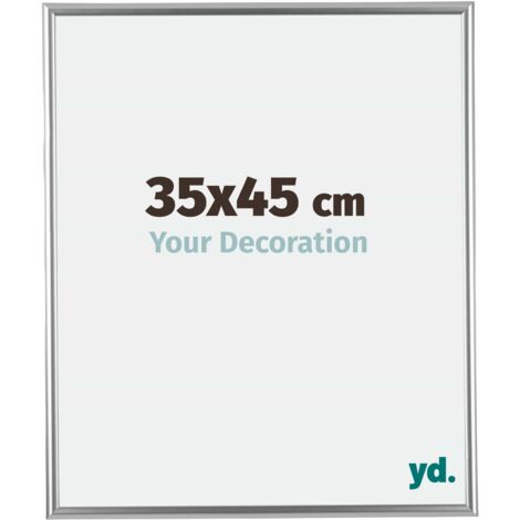 yd. - Cadre photo 35x45 - Argent - Plastique - Bordeaux