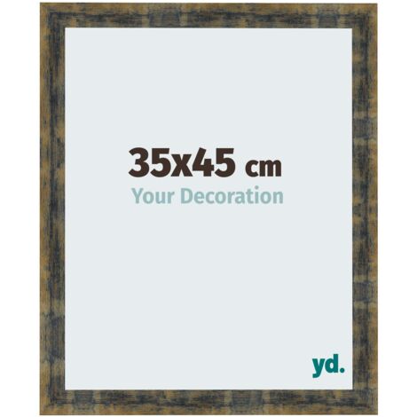 yd. - Cadre photo 35x45 - Bleu Or Melange - MDF - Pisa