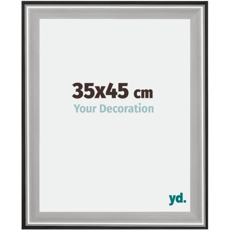 yd. - Cadre photo 35x45 - Noir Argent Poli - Bois - Birmingham
