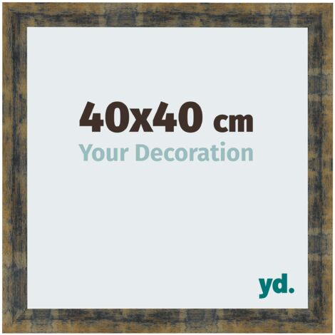 yd. - Cadre photo 40x40 - Bleu Or Melange - MDF - Pisa