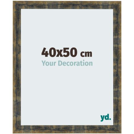 yd. - Cadre photo 40x50 - Bleu Or Melange - MDF - Pisa