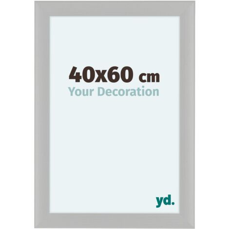 yd. - Cadre photo 40x60 - Blanc Grain de Bois - MDF - Como