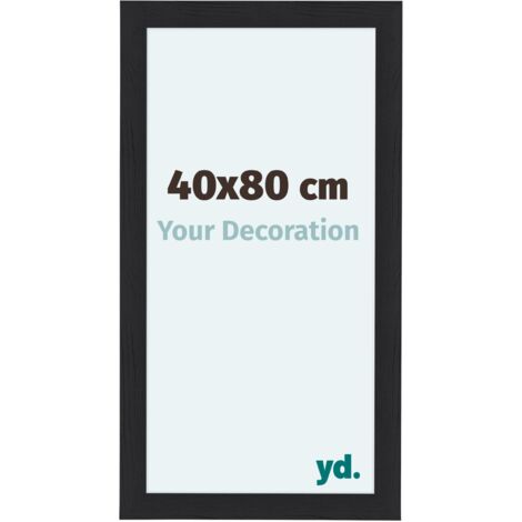 yd. - Cadre photo 40x80 - Noir Grain de Bois - MDF - Como
