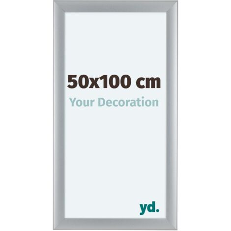 yd. - Cadre photo 50x100 - Argent Mat - MDF - Como