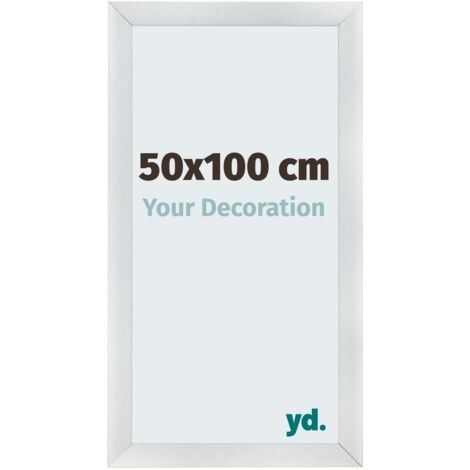 yd. - Cadre photo 50x100 - Argent Mat - MDF - Pisa