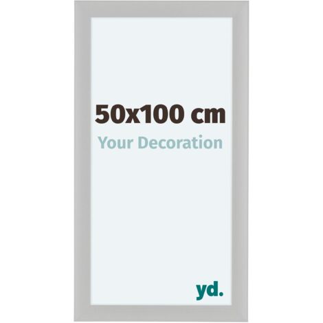 yd. - Cadre photo 50x100 - Blanc Grain de Bois - MDF - Como