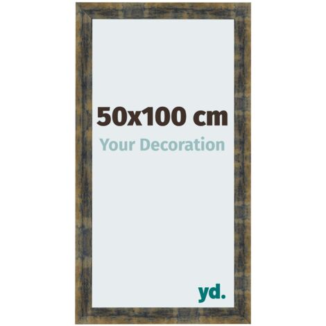 yd. - Cadre photo 50x100 - Bleu Or Melange - MDF - Pisa