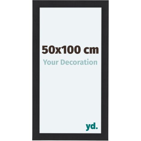 yd. - Cadre photo 50x100 - Noir Grain de Bois - MDF - Como