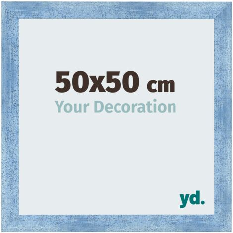 yd. - Cadre photo 50x50 - Bleu Brillant Patine - MDF - Pisa