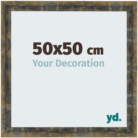 yd. - Cadre photo 50x50 - Bleu Or Melange - MDF - Pisa
