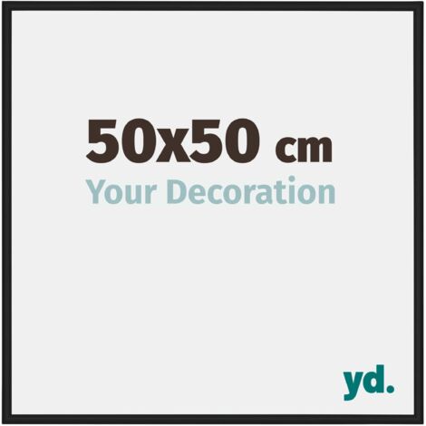 yd. - Cadre photo 50x50 - Noir Brillant - Aluminium - Miami