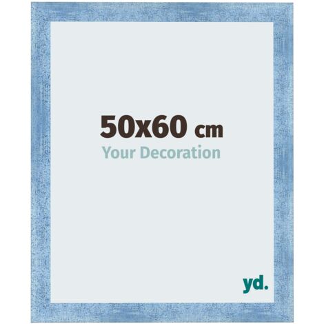 yd. - Cadre photo 50x60 - Bleu Brillant Patine - MDF - Pisa