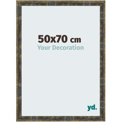 yd. - Cadre photo 50x70 - Bleu Or Melange - MDF - Pisa