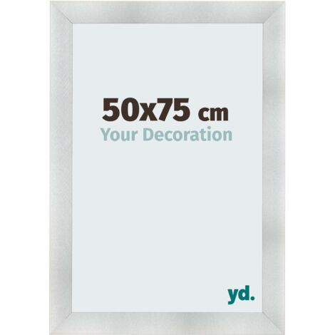 yd. - Cadre photo 50x75 - Aluminium Brosse - MDF - Pisa