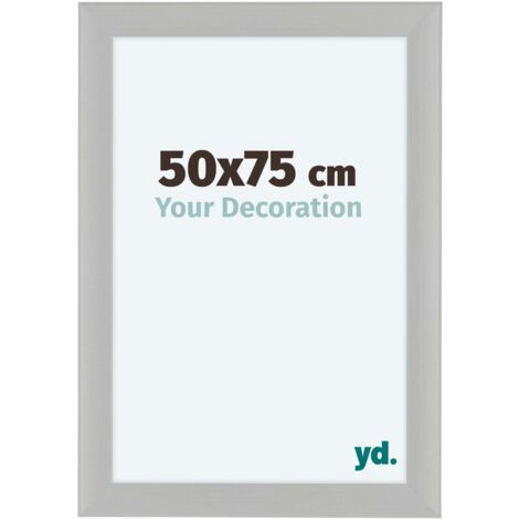 yd. - Cadre photo 50x75 - Blanc Grain de Bois - MDF - Como
