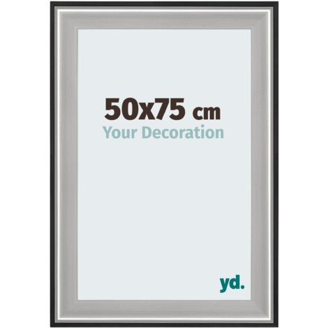 yd. - Cadre photo 50x75 - Noir Argent Poli - Bois - Birmingham