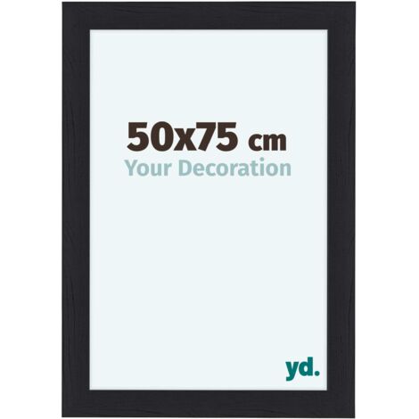 yd. - Cadre photo 50x75 - Noir Grain de Bois - MDF - Como