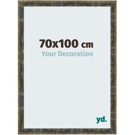 yd. - Cadre photo 70x100 - Bleu Or Melange - MDF - Pisa