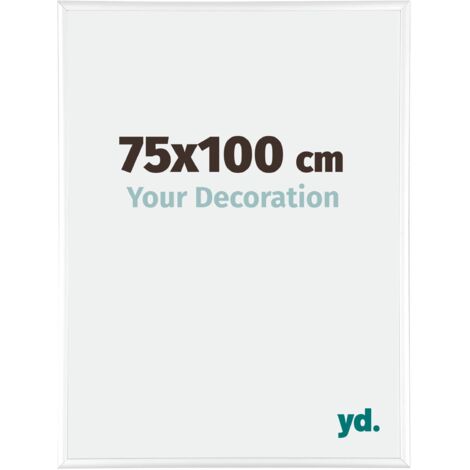 yd. - Cadre photo 75x100 - Blanc Brillant - Aluminium - Kent