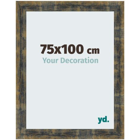 yd. - Cadre photo 75x100 - Bleu Or Melange - MDF - Pisa