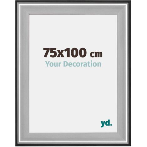 yd. - Cadre photo 75x100 - Noir Argent Poli - Bois - Birmingham